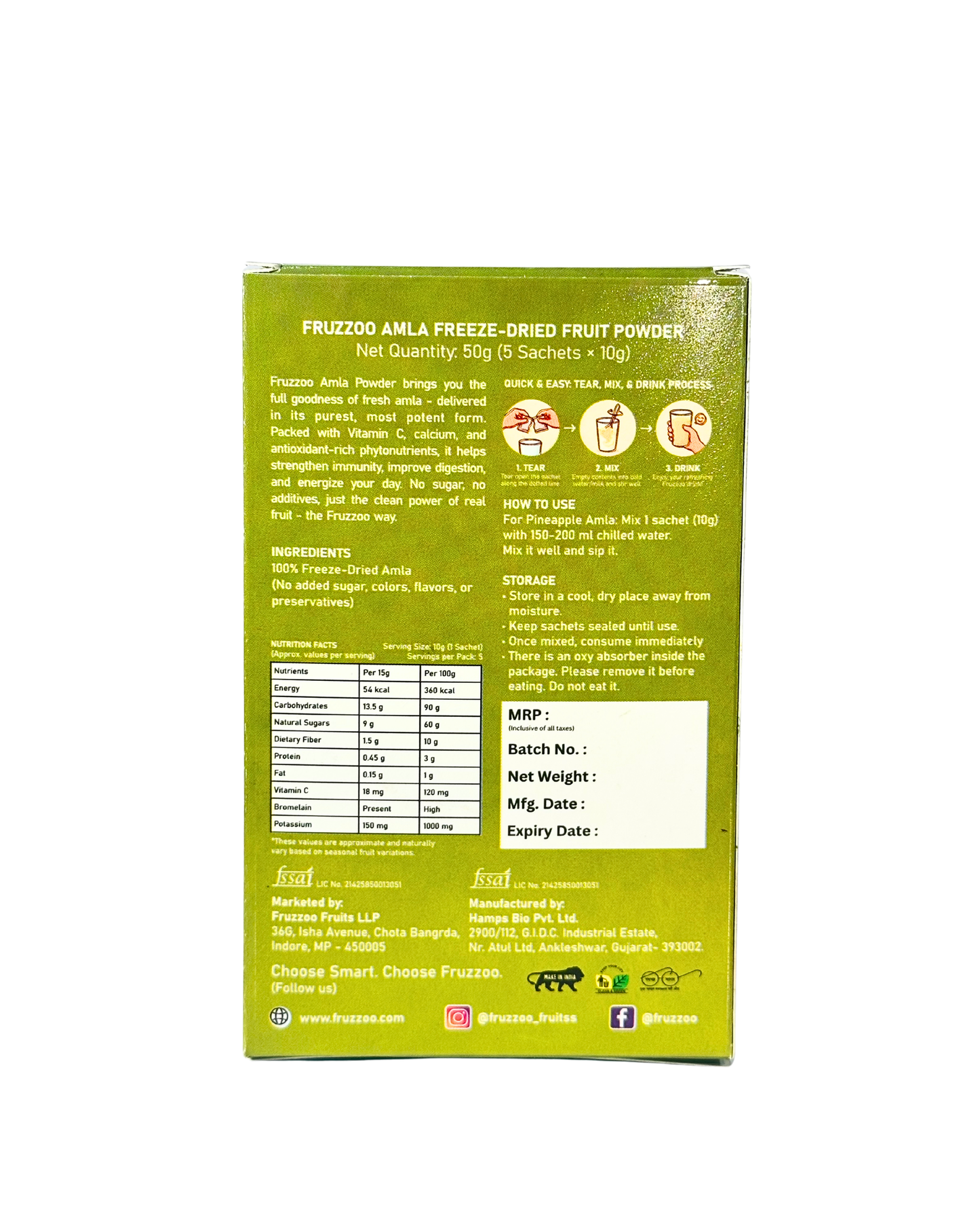 The Power of Vitamin-C - Fruzzoo Amla (Pack of 5)