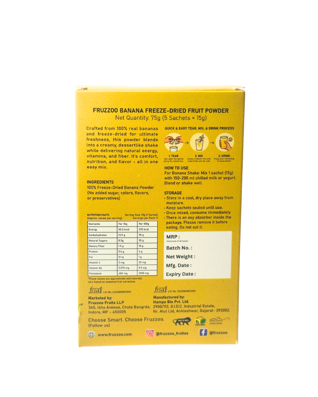 Sip the Smooth Side of Life - Fruzzoo Banana (Pack of 5)