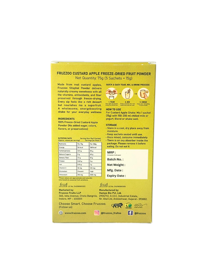 The Creamiest Dream in a Sip - Fruzzoo Custard Apple (Pack of 5)