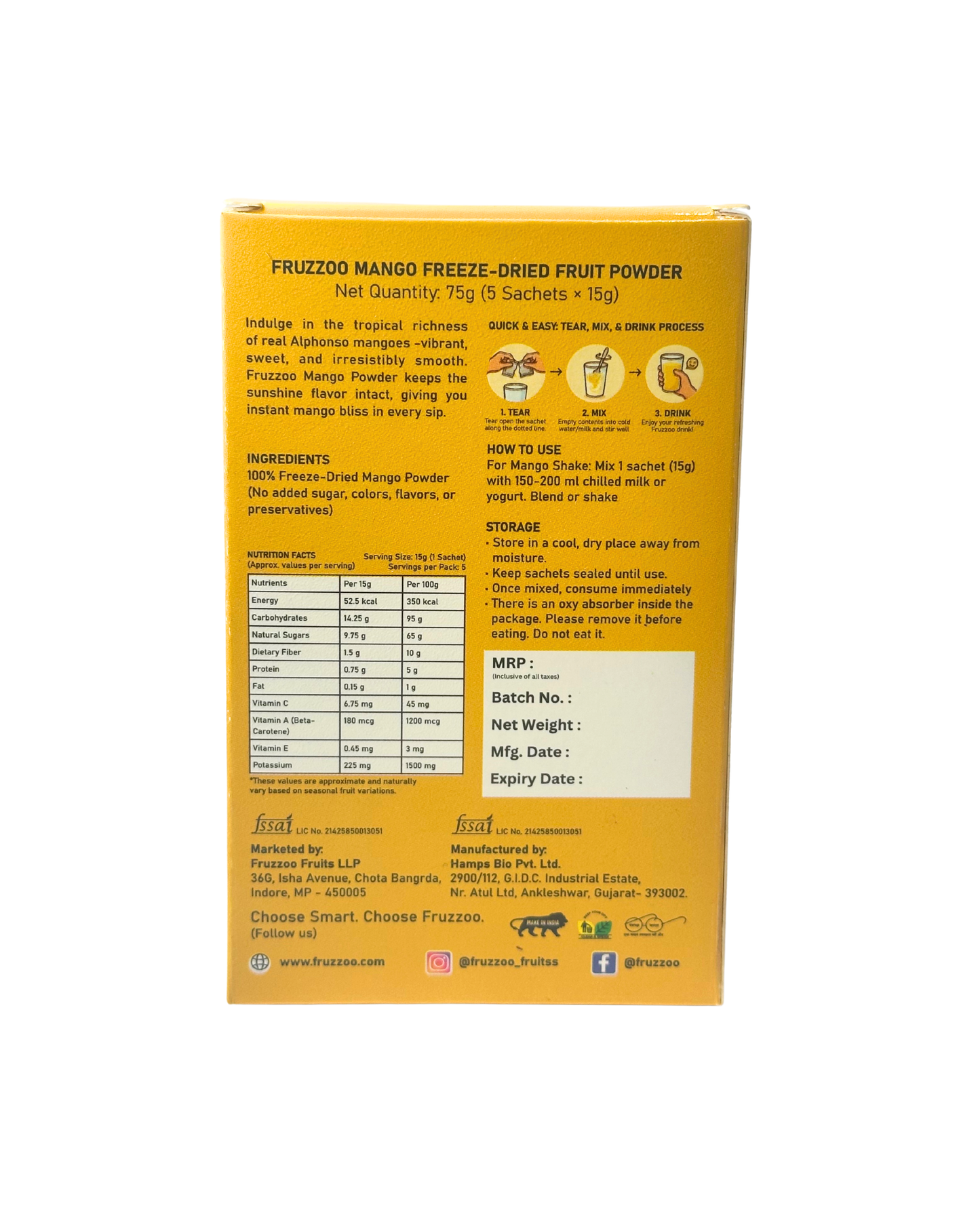 Taste the King of Fruits - Fruzzoo Mango Magic (Pack of 5)