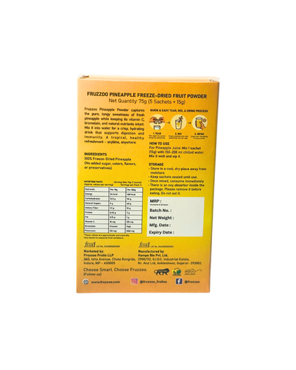 Freeze Dried Pineapple Juice Powder - Fruzzoo Pack of 5
