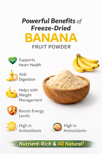 Fruzzoo Banana Powder single-serve sachets close-up
