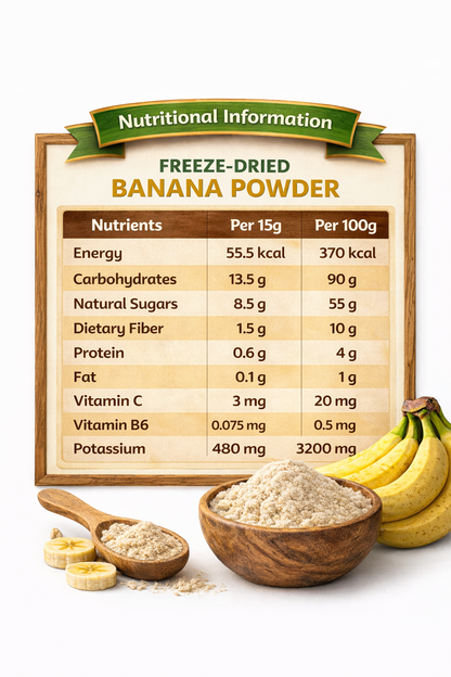 Fruzzoo Banana Powder nutritional information and ingredients