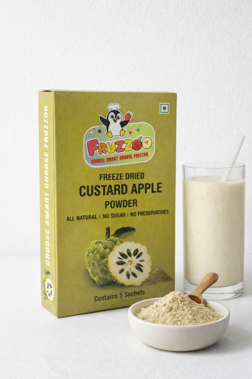 The Creamiest Dream in a Sip - Fruzzoo Custard Apple (Pack of 5)