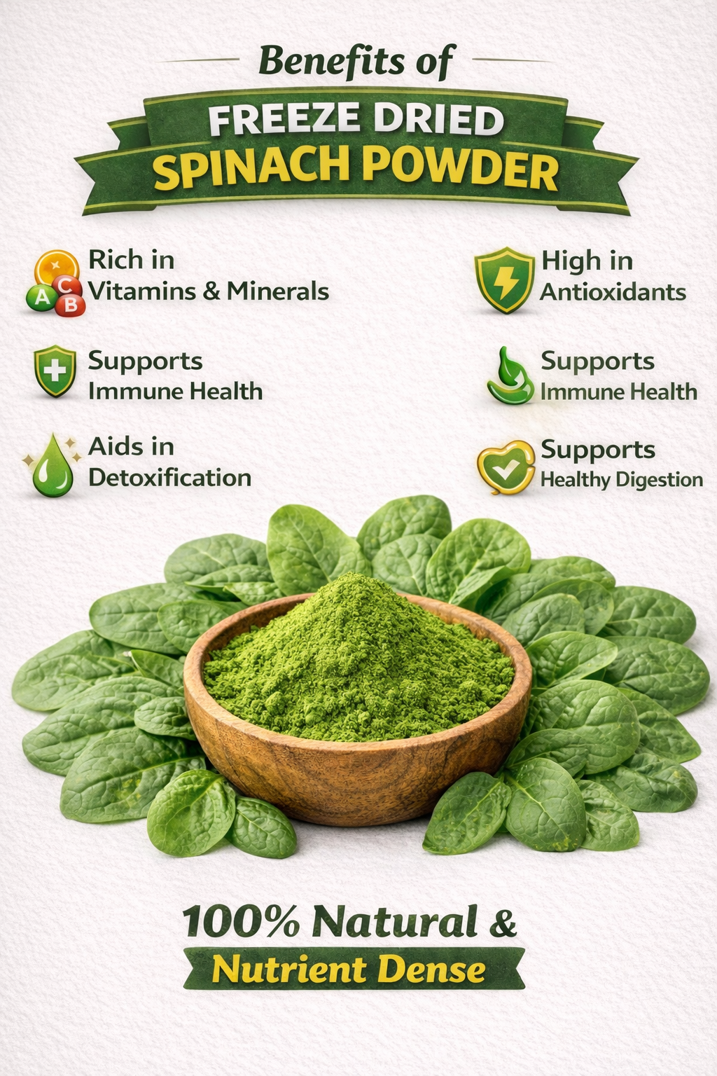 Fruzzoo Spinach Powder nutritional information and ingredients
