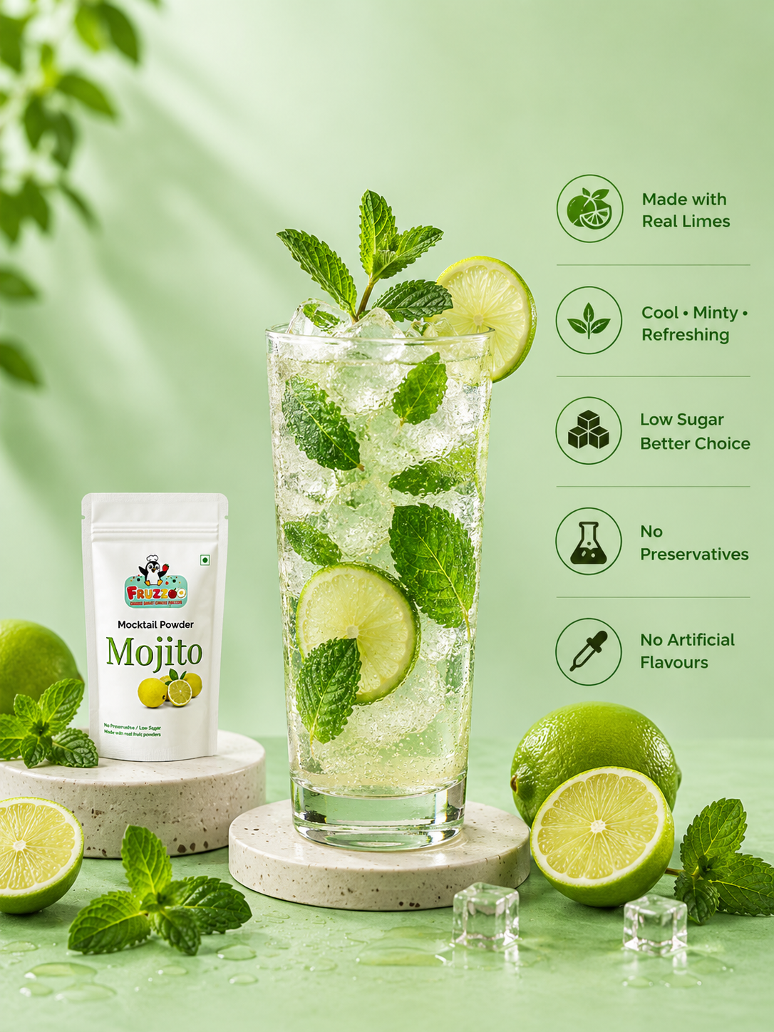 Fruzzoo Mojito Mocktail Powder - Pack of 5 Sachets
