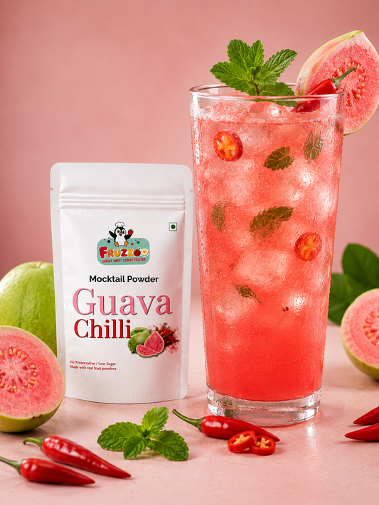 Fruzzoo Guava Chilli Mocktail Powder pack of 5 sachets packaging