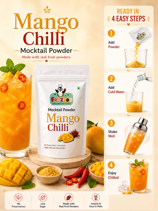 Fruzzoo Mango Chilli Mocktail Powder - Pack of 4 Sachets