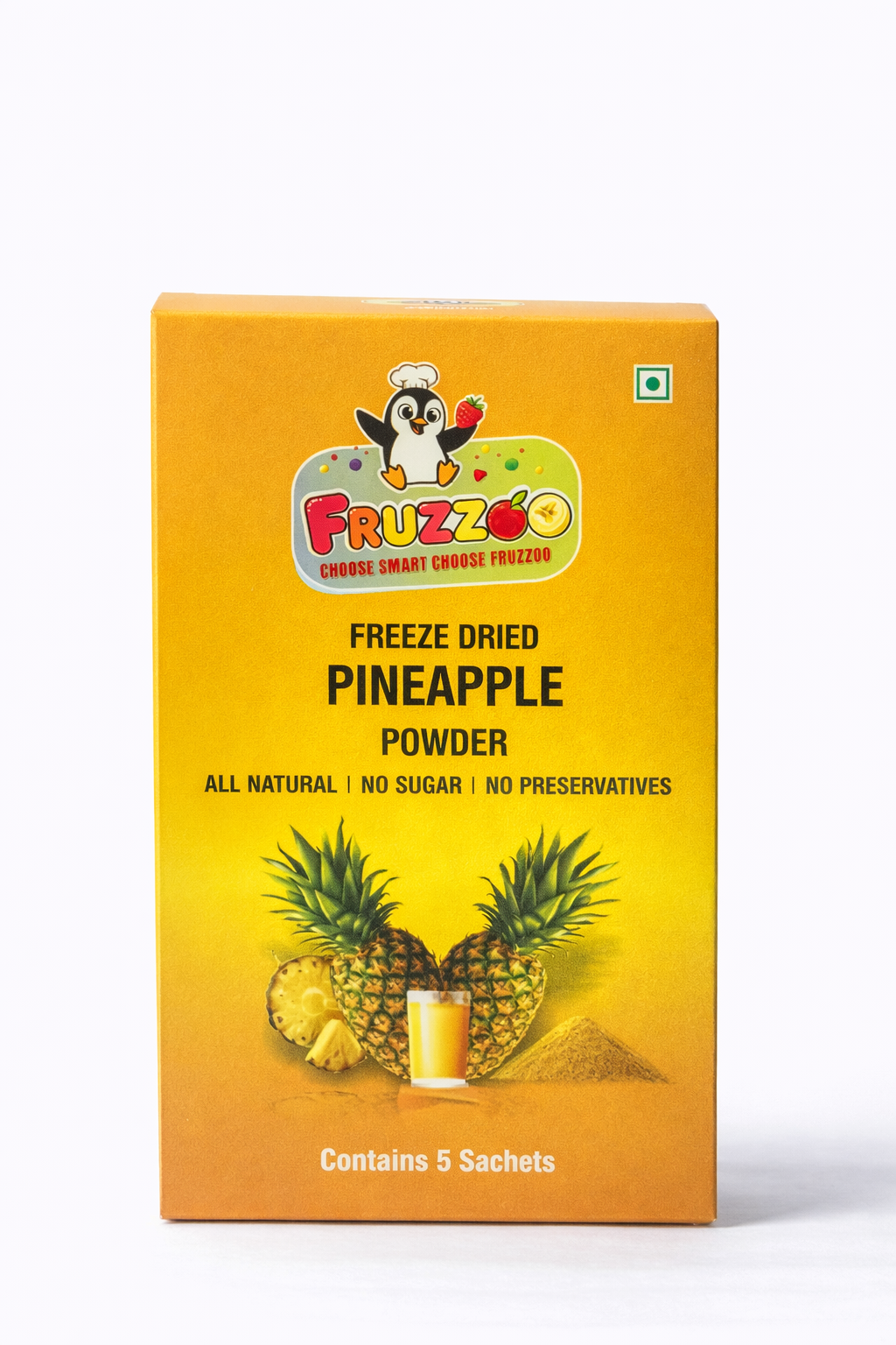 Fruzzoo Pineapple freeze dried powder pack of 5 sachets
